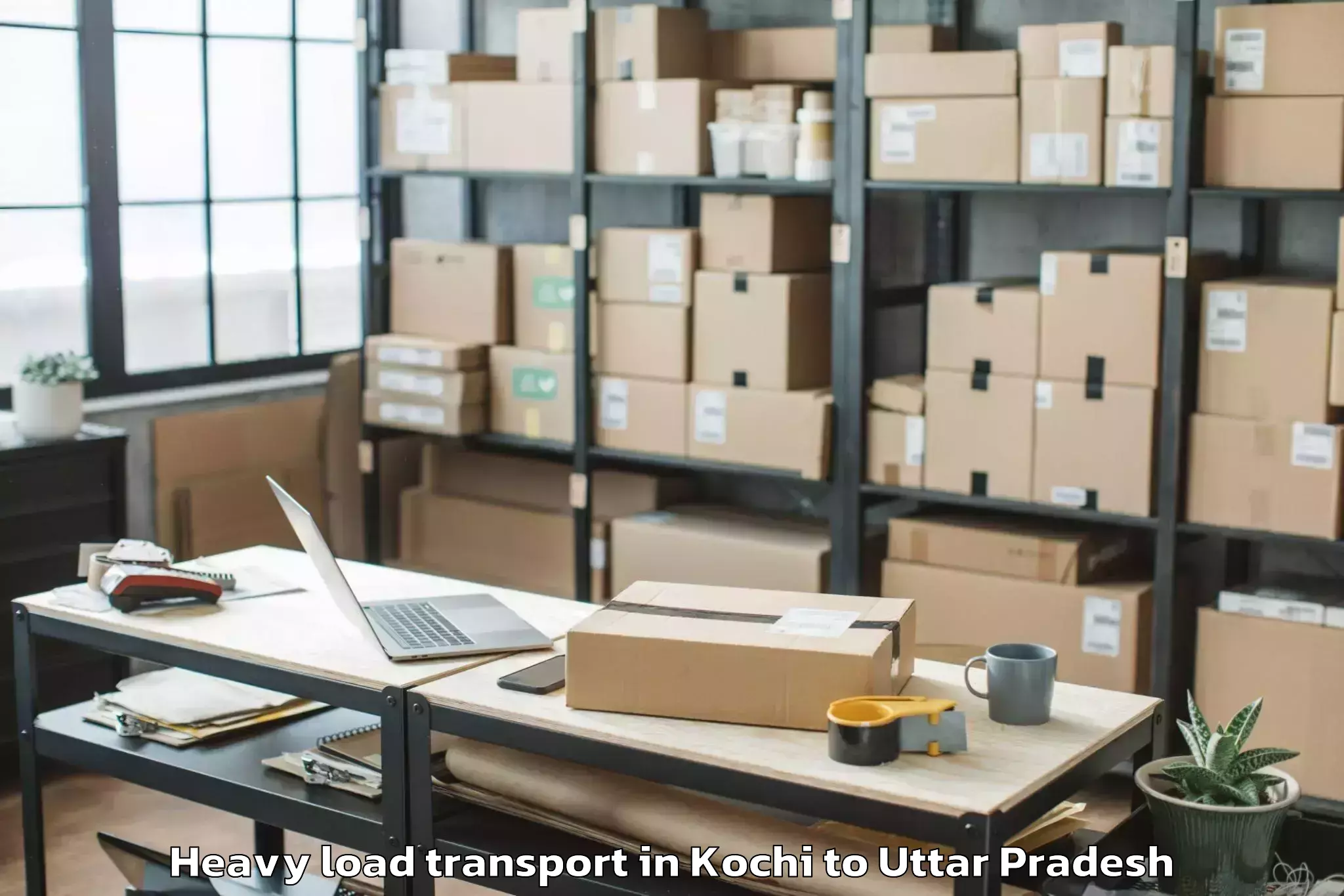 Book Kochi to Uttar Pradesh University Of Me Heavy Load Transport Online